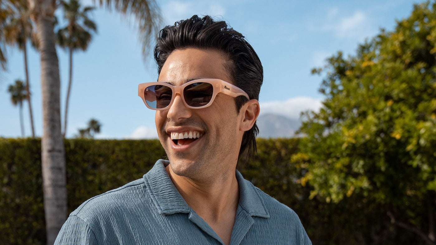 Male wearing Vintage Rose Junipers Sunglasses