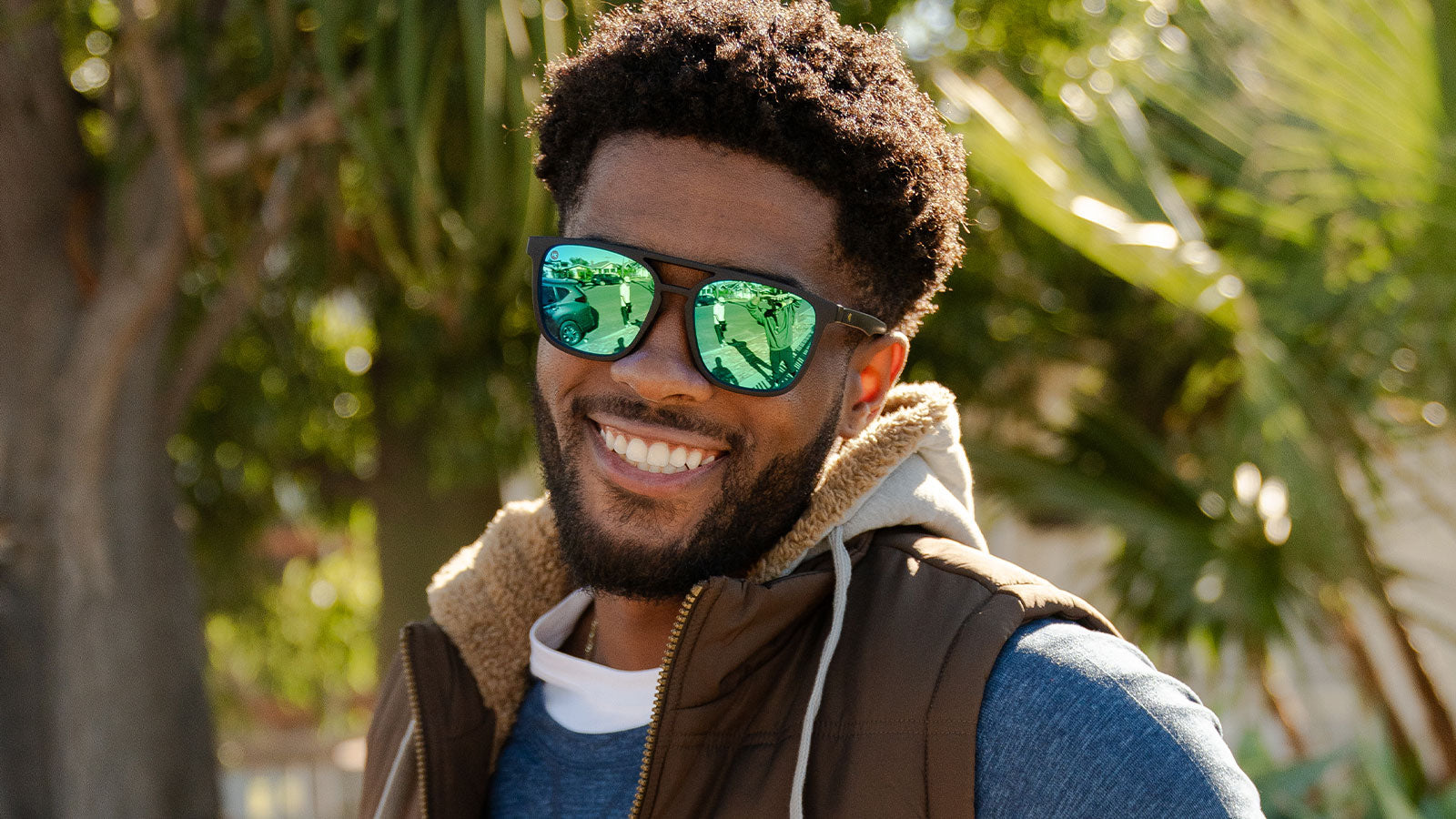 Rubberized Navy Rider Brightsides Sunglasses Model MaleShot