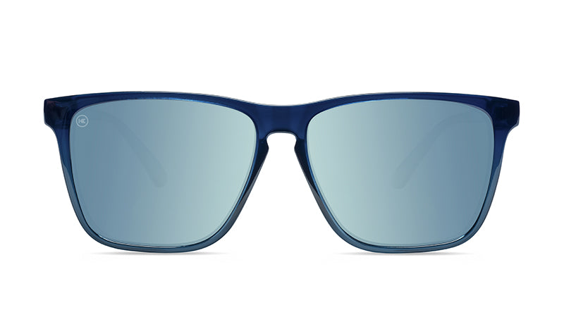 Sport Sunglasses with Jelly Black Frame and Polarized Sky Blue Lenses, Front