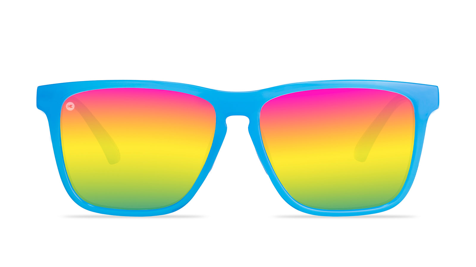 Blue Sunglasses with Polarized Rainbow Lenses
