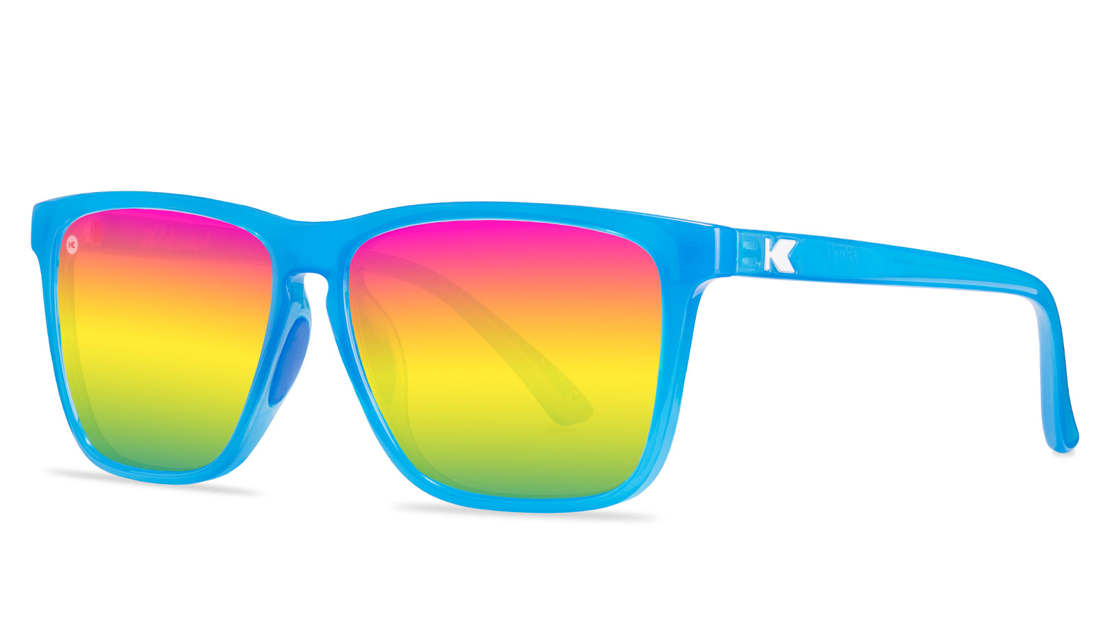 Blue Sunglasses with Polarized Rainbow Lenses