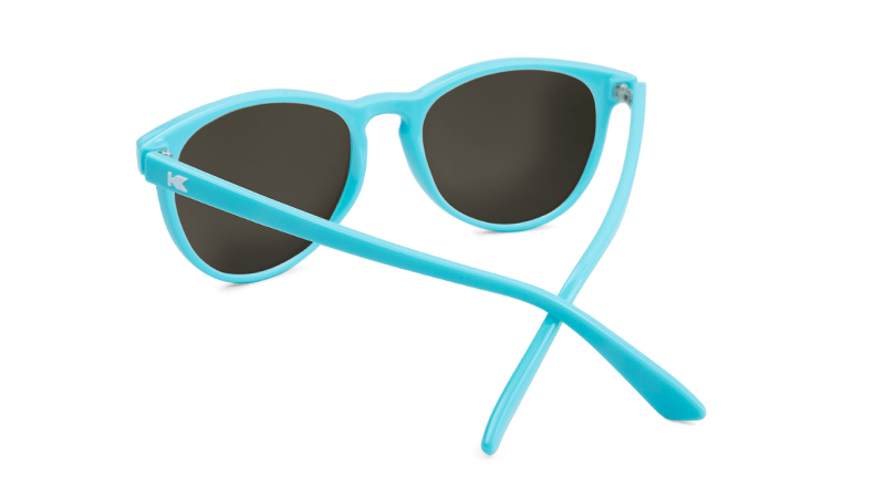 Mai Tais Sunglasses with Glossy Turquoise Frames and Yellow Sunset Mirrored Lenses, Back