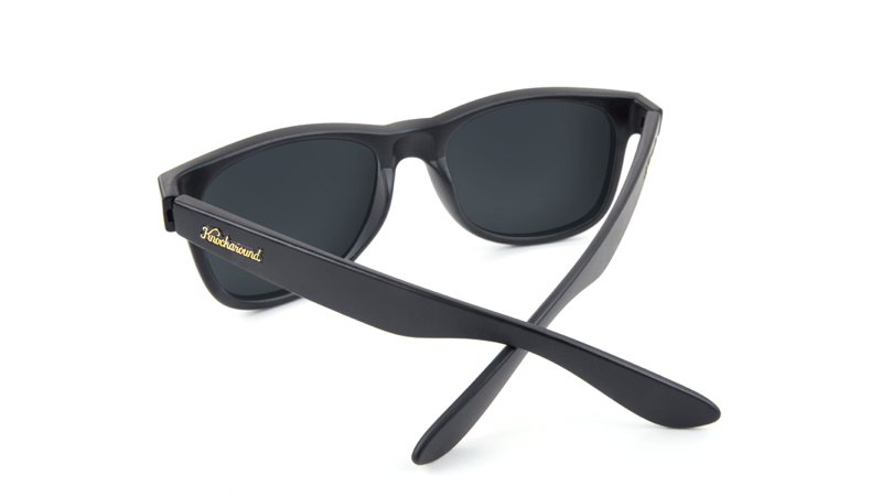 Fort Knocks Sunglasses with Matte Black Frames and Blue Moonshine Mirrored Lenses, Back