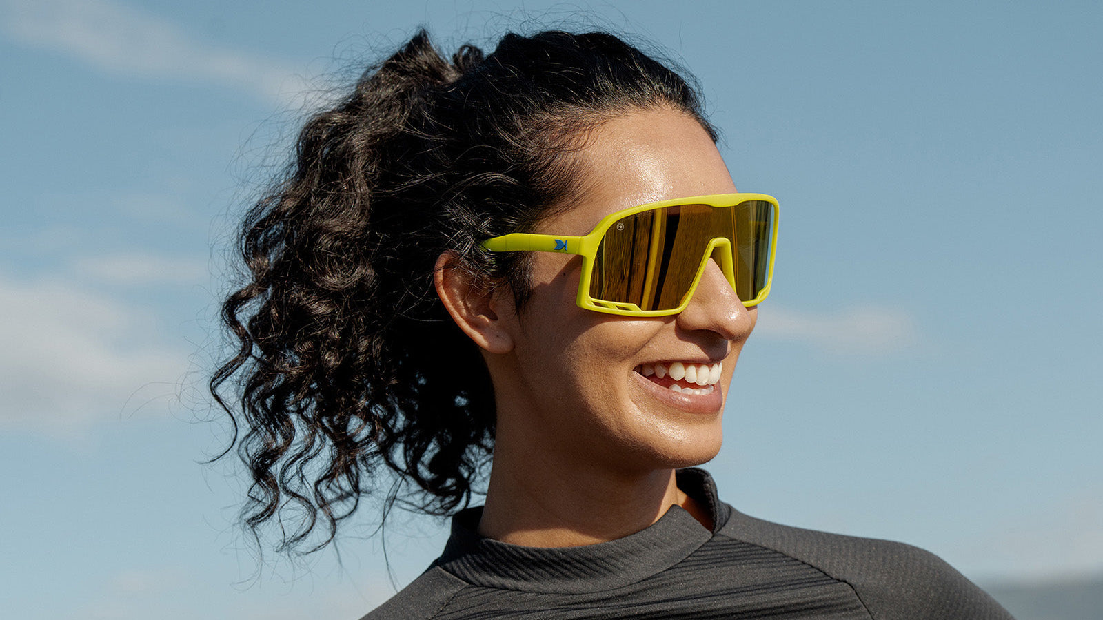 Sport Sunglasses with Neon Yellow Frames and Yellow Lenses, Model