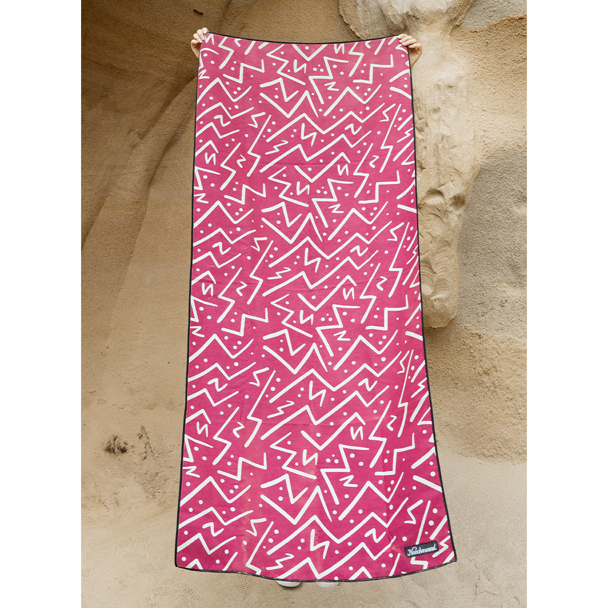 Knockaround Pink Zigs Beach Towel, Model