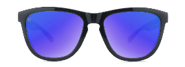 Sport Sunglasses with Jelly Black Frame and Polarized Blue Moonshine Lenses, Front