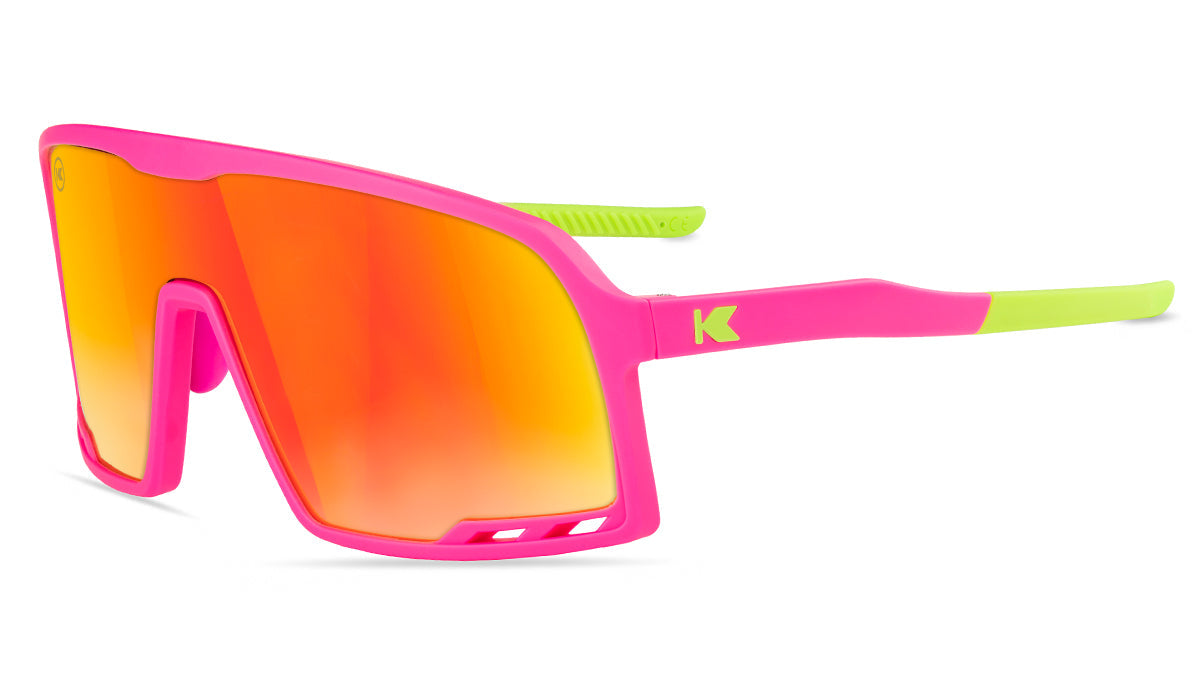 Sunglasses with Hot Pink Frames and Red Sunset Lenses, Flyover