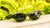 Sunglasses with a glossy seaweed green fade frame and polarized aviator green lenses, Flyover