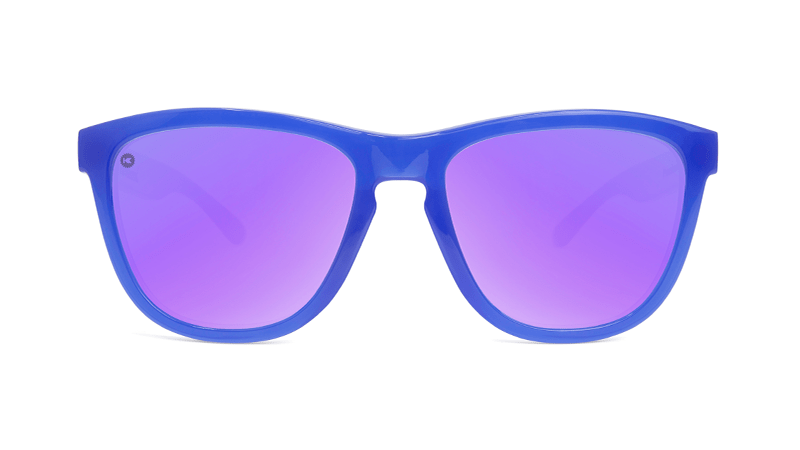 Sport Sunglasses with Neptune Blue Frame and Polarized Lilac Lenses, Front