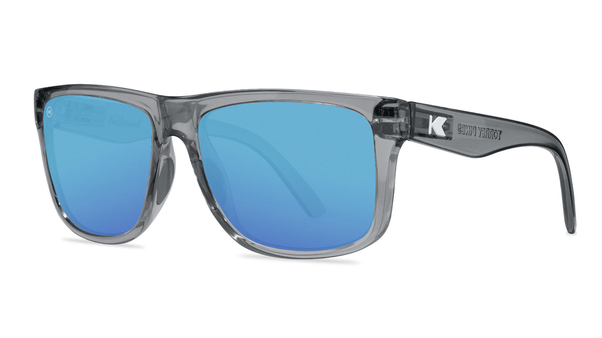Clear Grey / Aqua Torrey Pines Sport Sunglasses, Threequarter