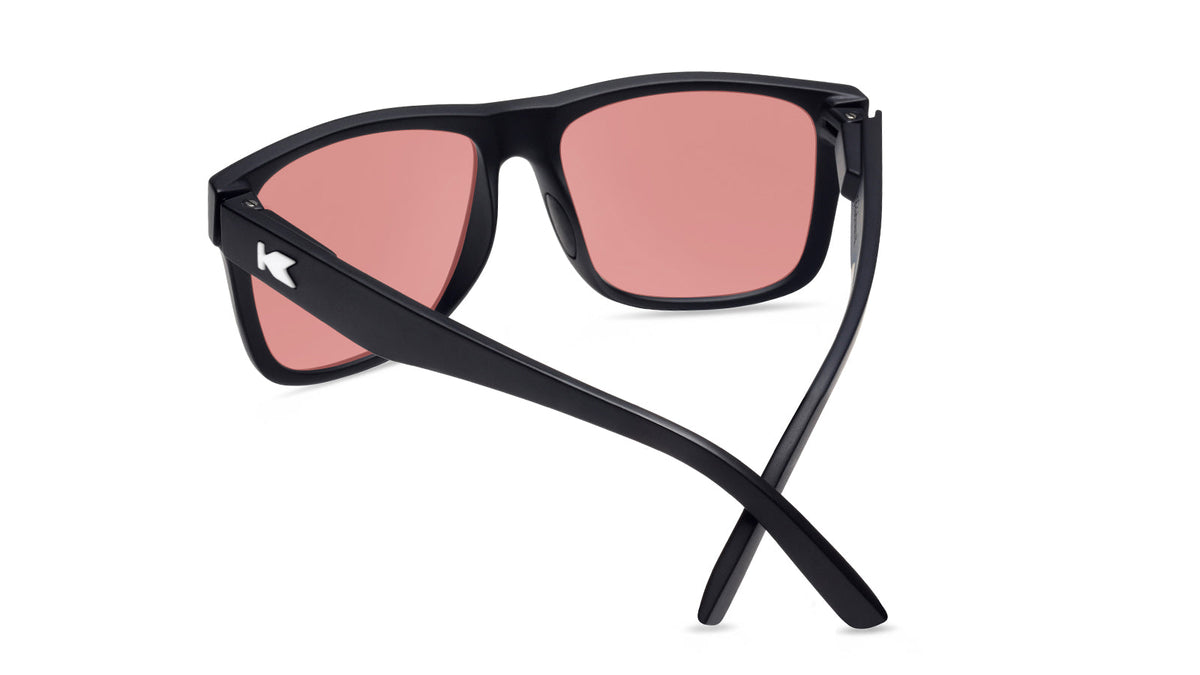 Sunglasses with Black Frames and Pink Color Enhancing Lenses, Back