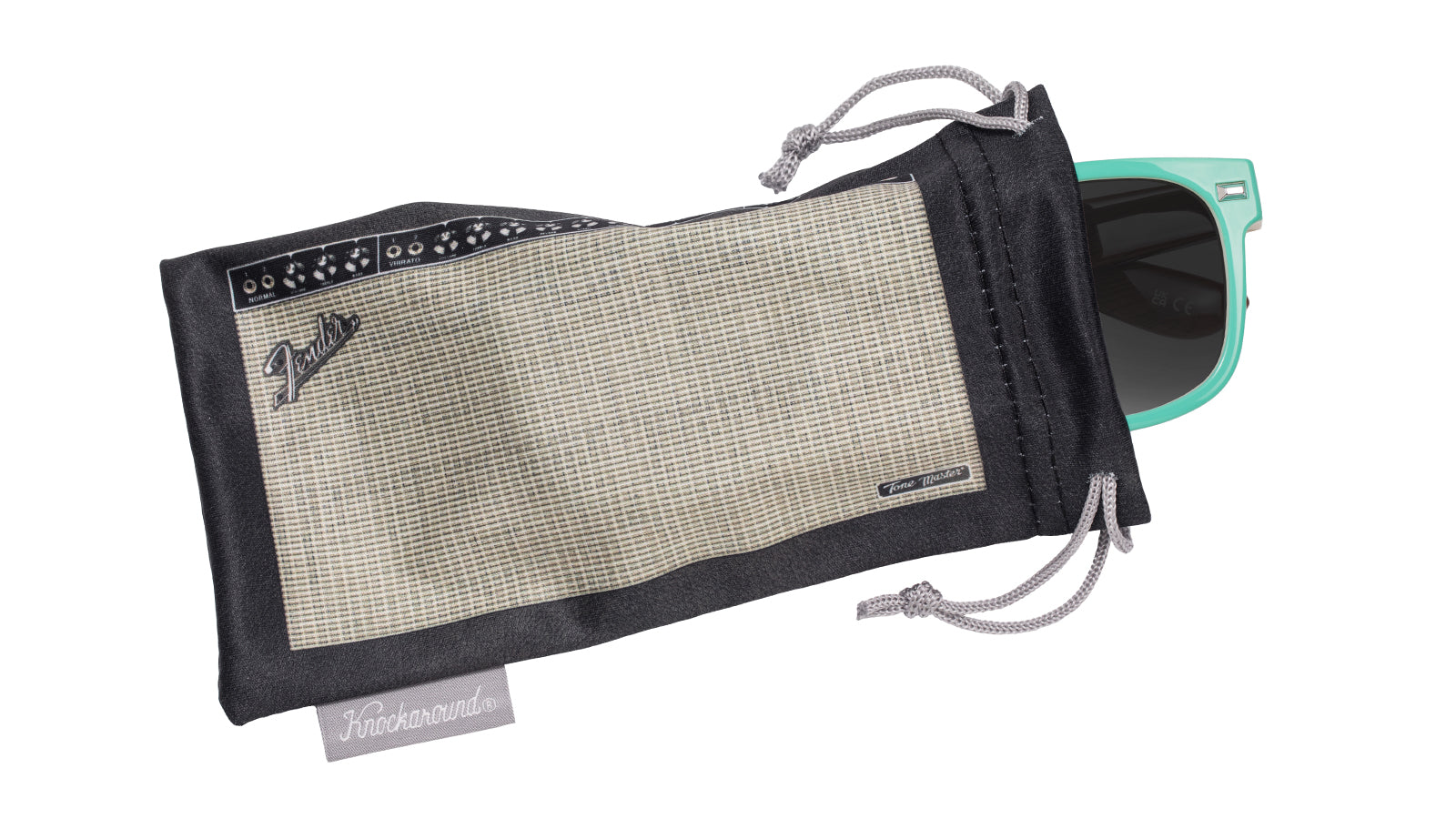 Knockaround and Fender® Surf Green Stratocaster™ Fort Knocks Sunglasses, pouch