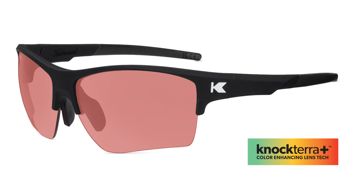 Sunglasses with Black Frame and Pink Lenses