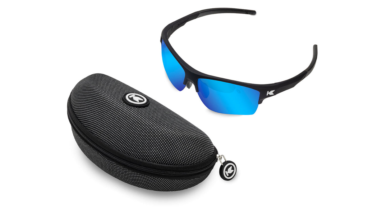 Sunglasses with Black Frame and Blue Lenses