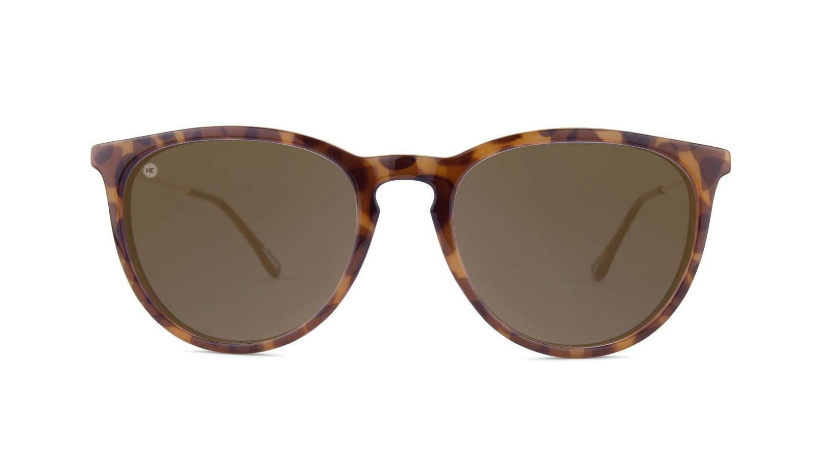 Sunglasses with Glossy Tortoise Shell Frame and Polarized Brown Lenses, Flyover