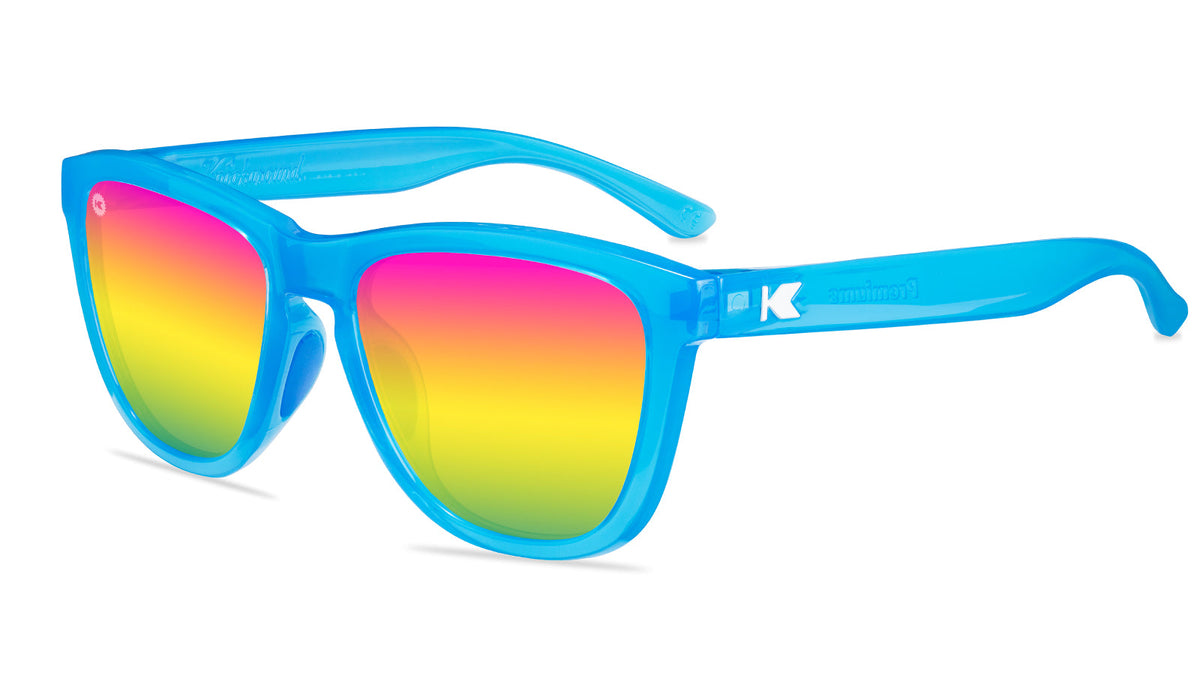 Blue Sunglasses with Polarized Rainbow Lenses