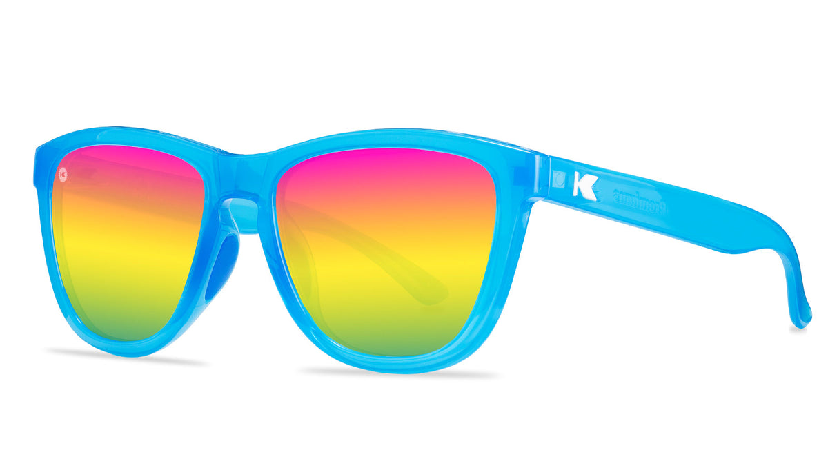 Blue Sunglasses with Polarized Rainbow Lenses