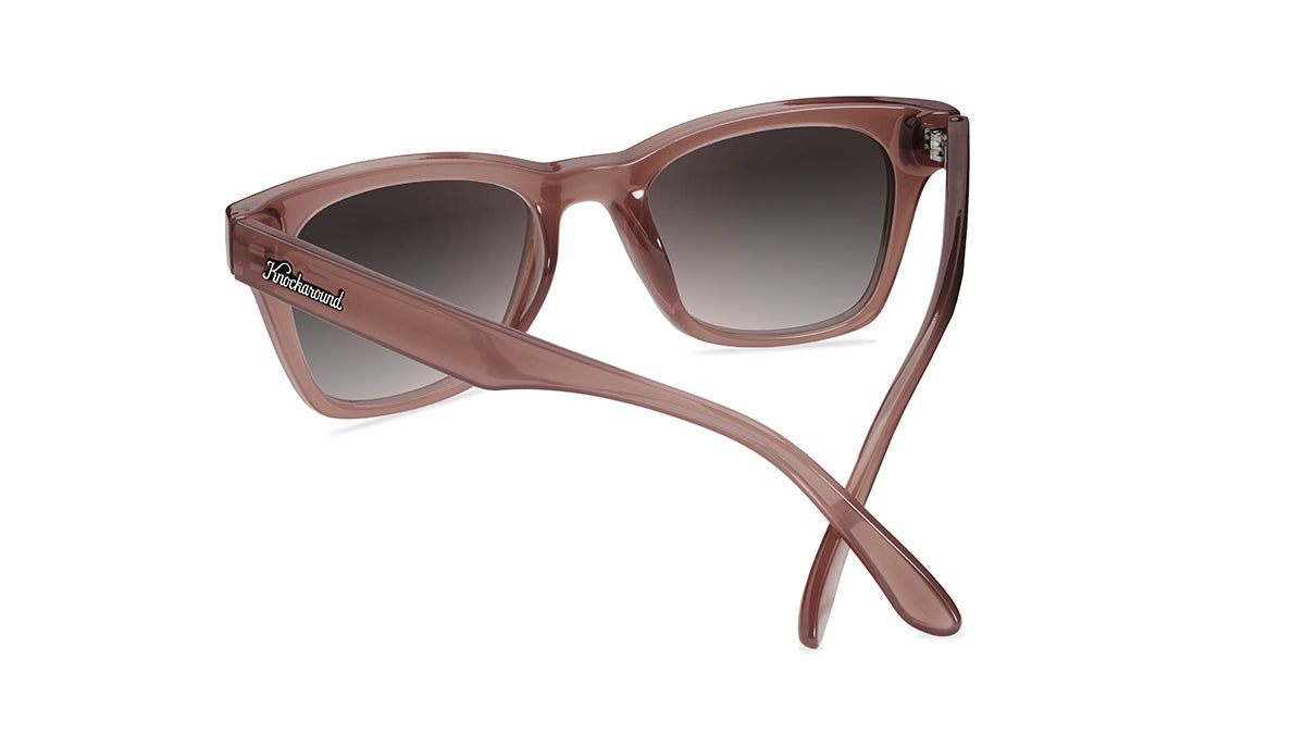Sunglasses with Rose Latte Frames and Polarized Amber Gradient Lenses, Back