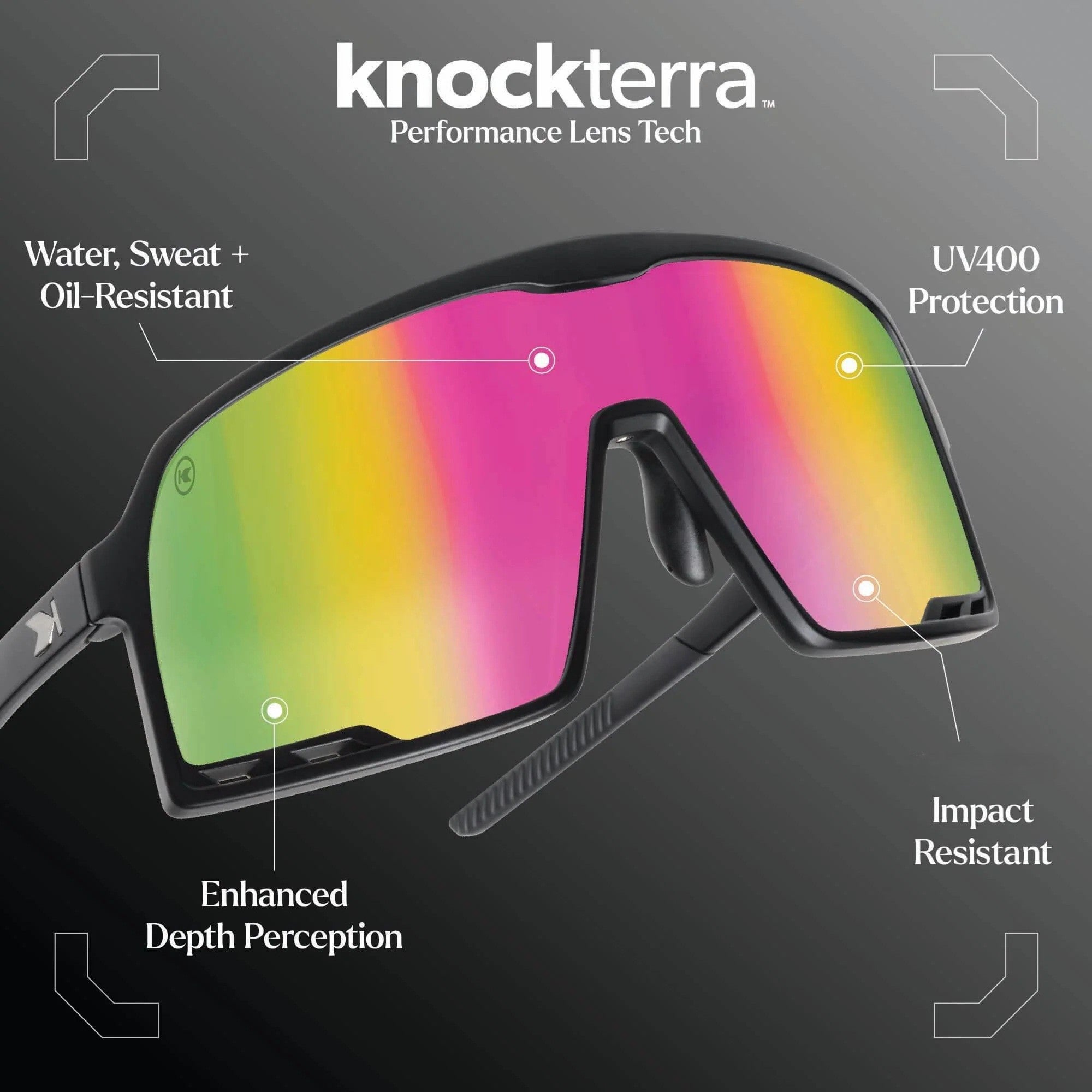 Rainbow on Black Campeones | Sport Performance Sunglasses