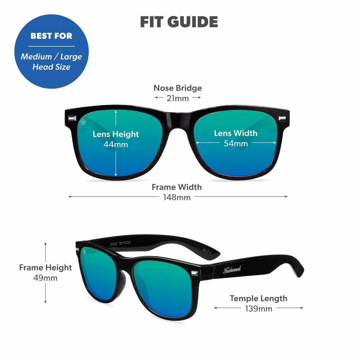 Ibiza Fort Knocks Sunglasses, Fit Guide