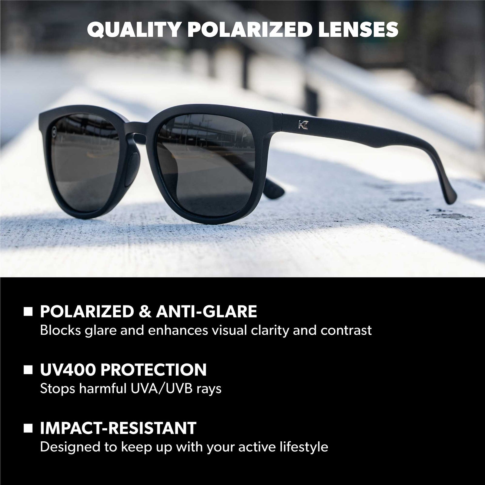 Rubberized Midnight Paso Robles Sport Sunglasses, Lens Features