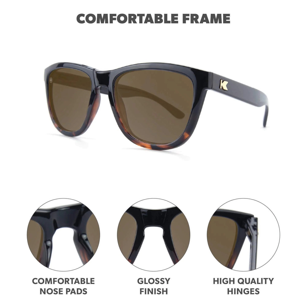 Paso Robles - Glossy Black and Tortoise Shell Fade / Amber
