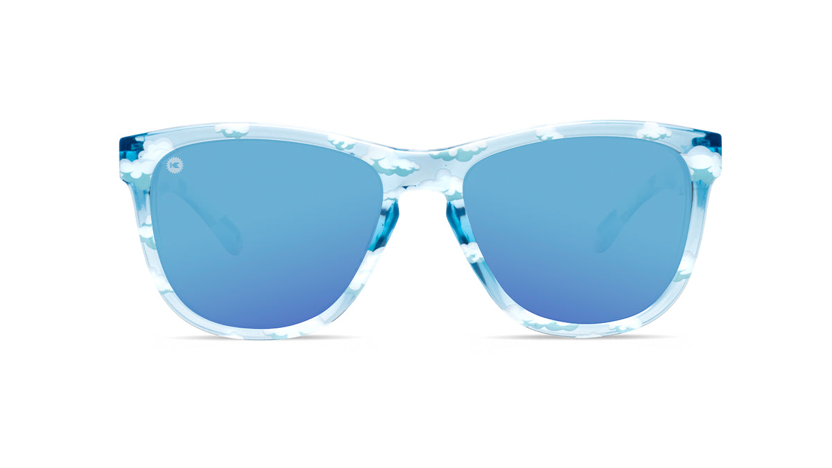 Sunglasses with Head in the Clouds Frames and Polarized Aqua Lenses, Flyover
