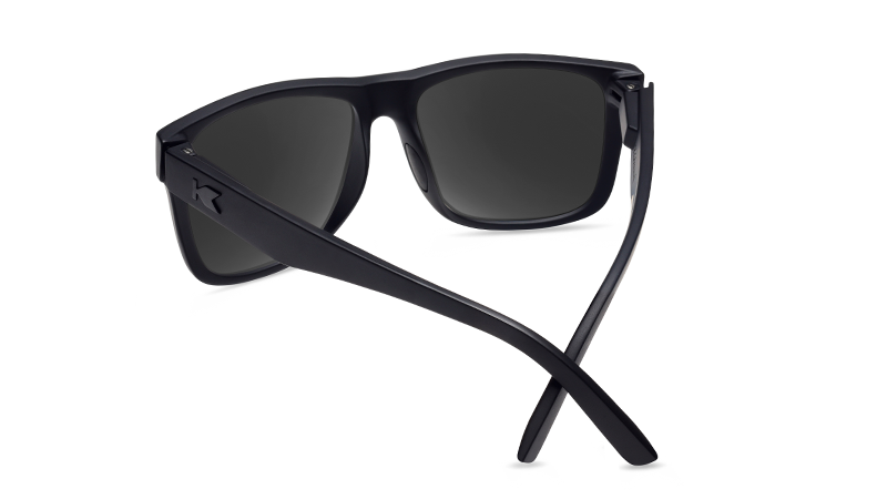 Sunglasses with Matte Black Frames and Polarized Black Smoke Lenses, Back