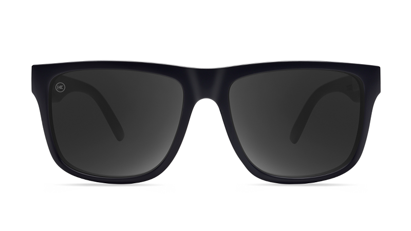 Sunglasses with Matte Black Frames and Polarized Black Smoke Lenses, Flyover