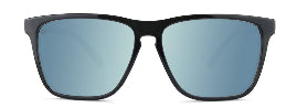 Sport Sunglasses with Jelly Black Frame and Polarized Sky Blue Lenses, Flyover