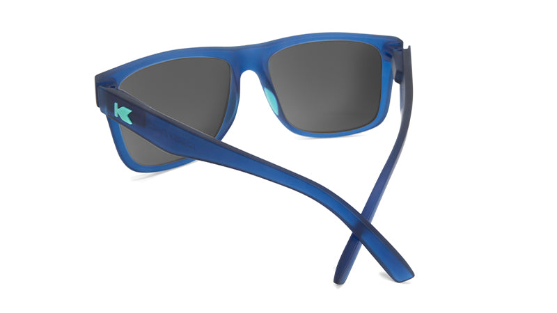 Sunglasses with Navy Frames and Polarized Green Lenses, Back