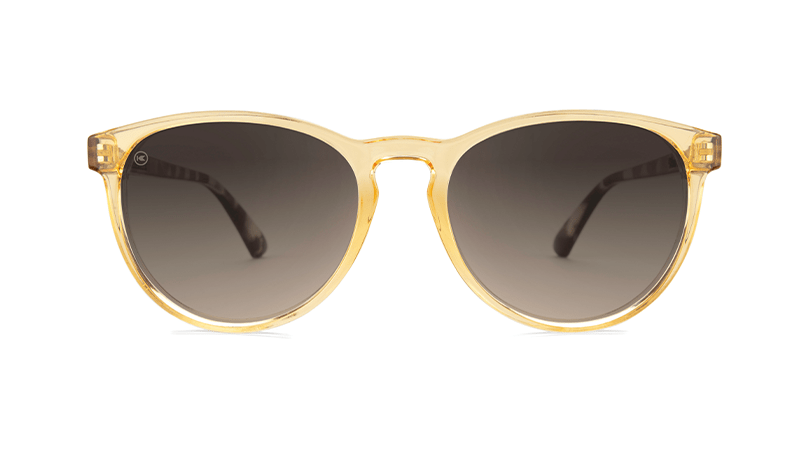 Sunglasses with Beverly Peach Frames and Amber Gradient Lenses, Front