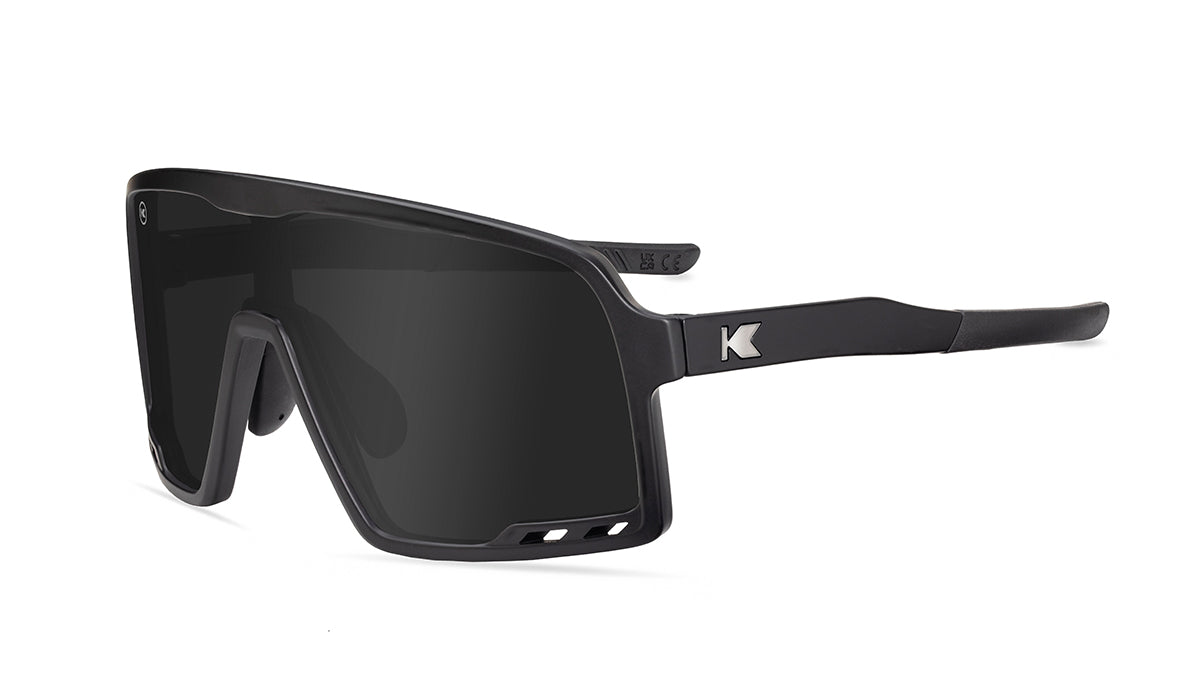 Kids Sport Sunglasses with Black Frames and Black Smoke Lenses, Flyover