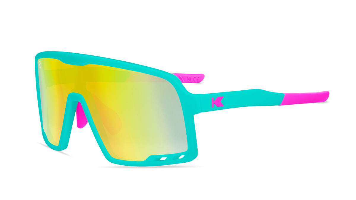 Kids Sport Sunglasses with Sky Blue Frames and Yellow Lenses, Flyover