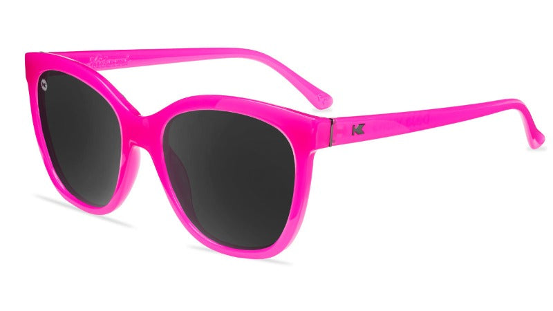 Sunglasses with Malibu Pink Frames and Polarized Smoke Lenses, Flyover